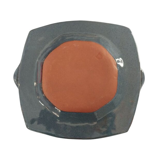 Signed Studio Art Pottery Chili Platter Plate With Handles - Picture 2 of 4